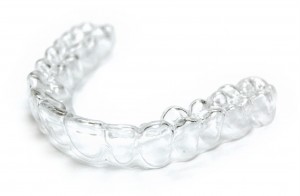 The clear teeth whitening tray